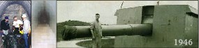 Society members at work; a small part of one tunnel; a 9.2" gun as it was in 1946.